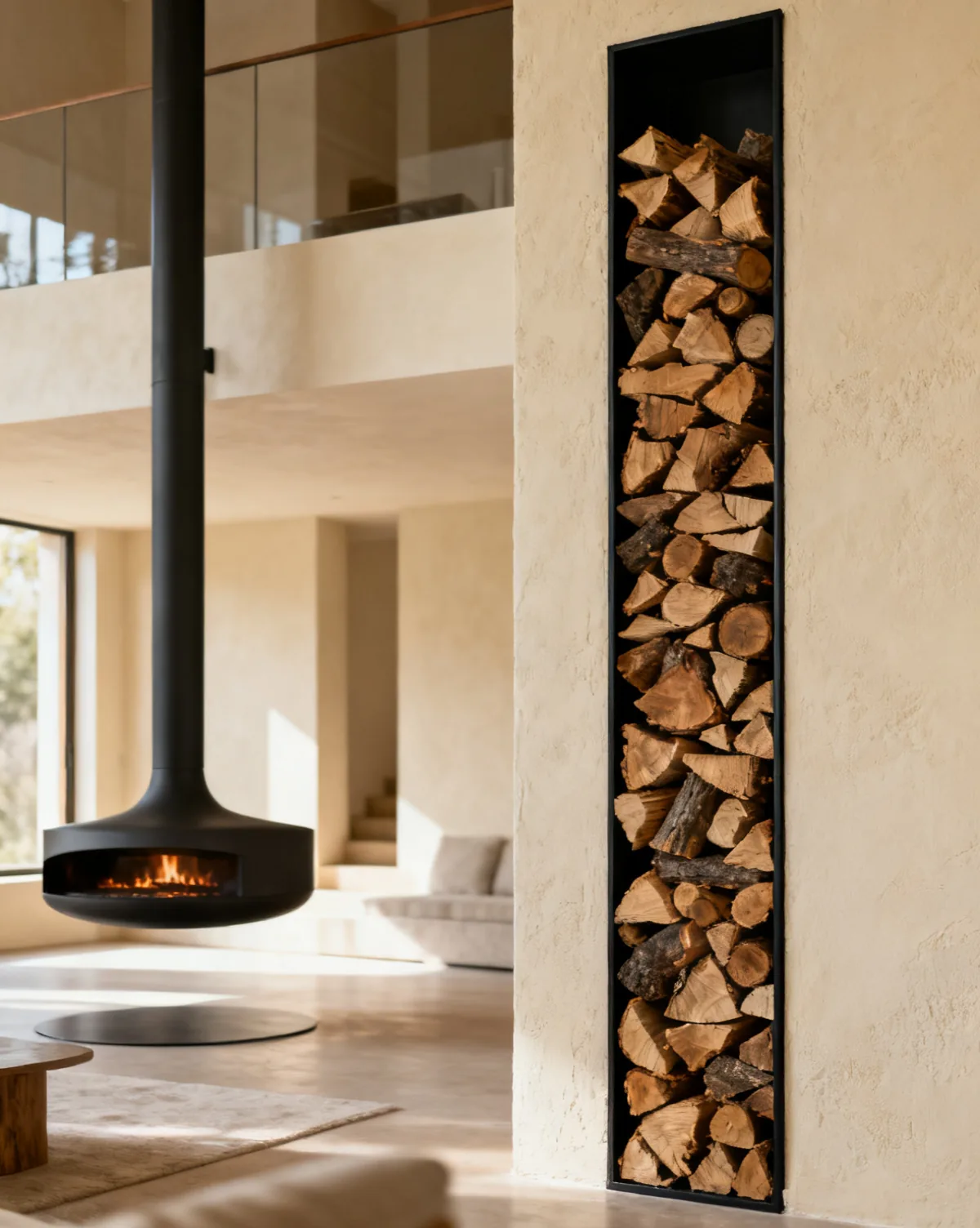 Columna en doble altura — Vivienda unifamiliar · Girona